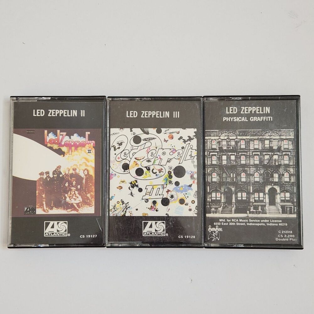 Led Zeppelin Cassette Tape Lot: II III Physical Graffiti RCA Club Double Play
